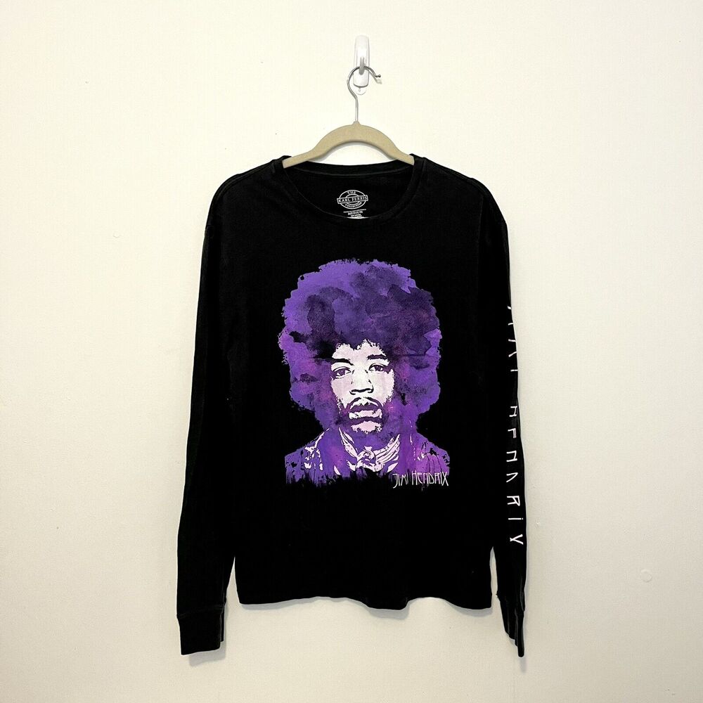 Jimi Hendrix Karl Ferris Collection Long Sleeve Graphic T Shirt Blk Purple Sz M